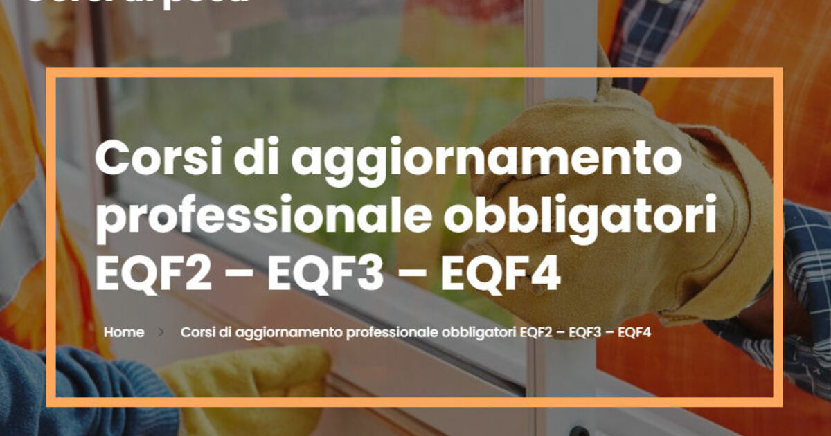Corso Live di AGGIORNAMENTO EQF4 X 1 PARTECIPANTE su piattaforma ZOOM della durata di 12 ore