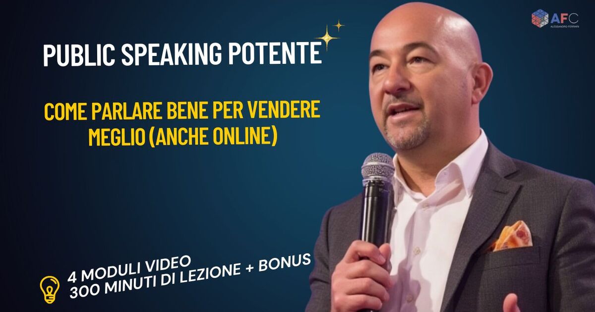 Public Speaking Potente – Corso Completo + Bonus (Edizione Estate 2025)