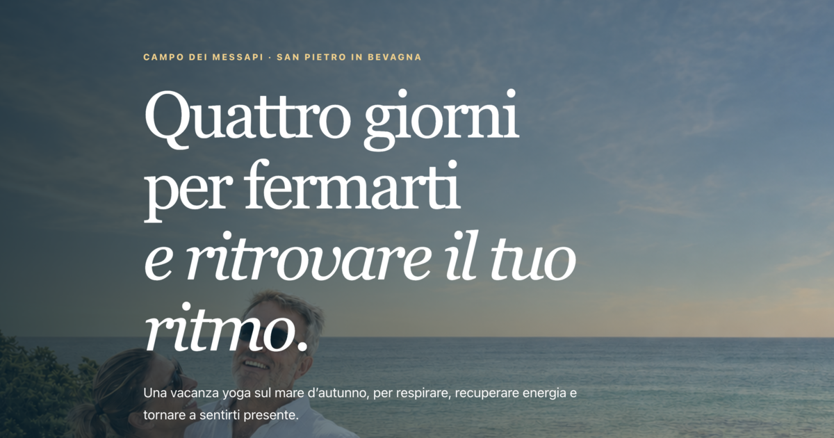 Ritiro Vacanza Yoga - 3 notti - PACCHETTO PREMIUM